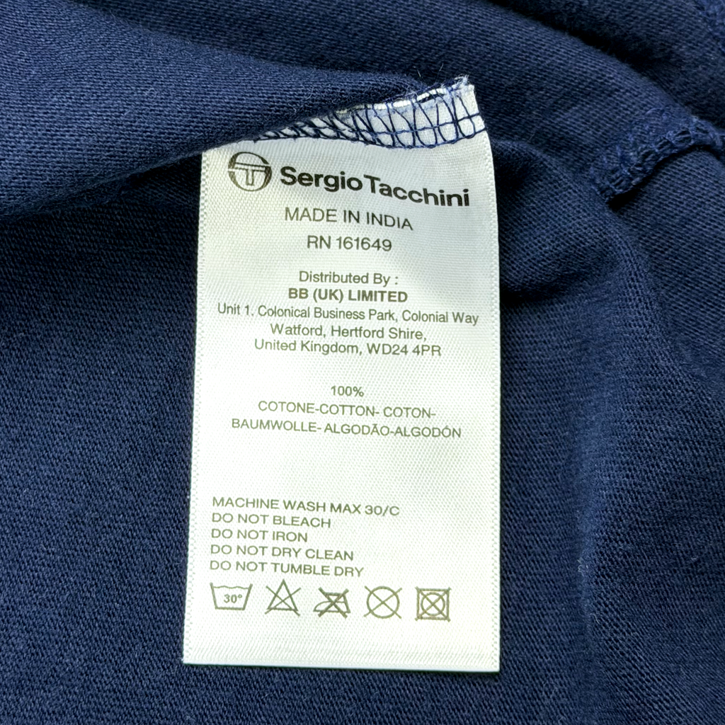 Navy Blue Sergio Tacchini Polo Shirt | Large
