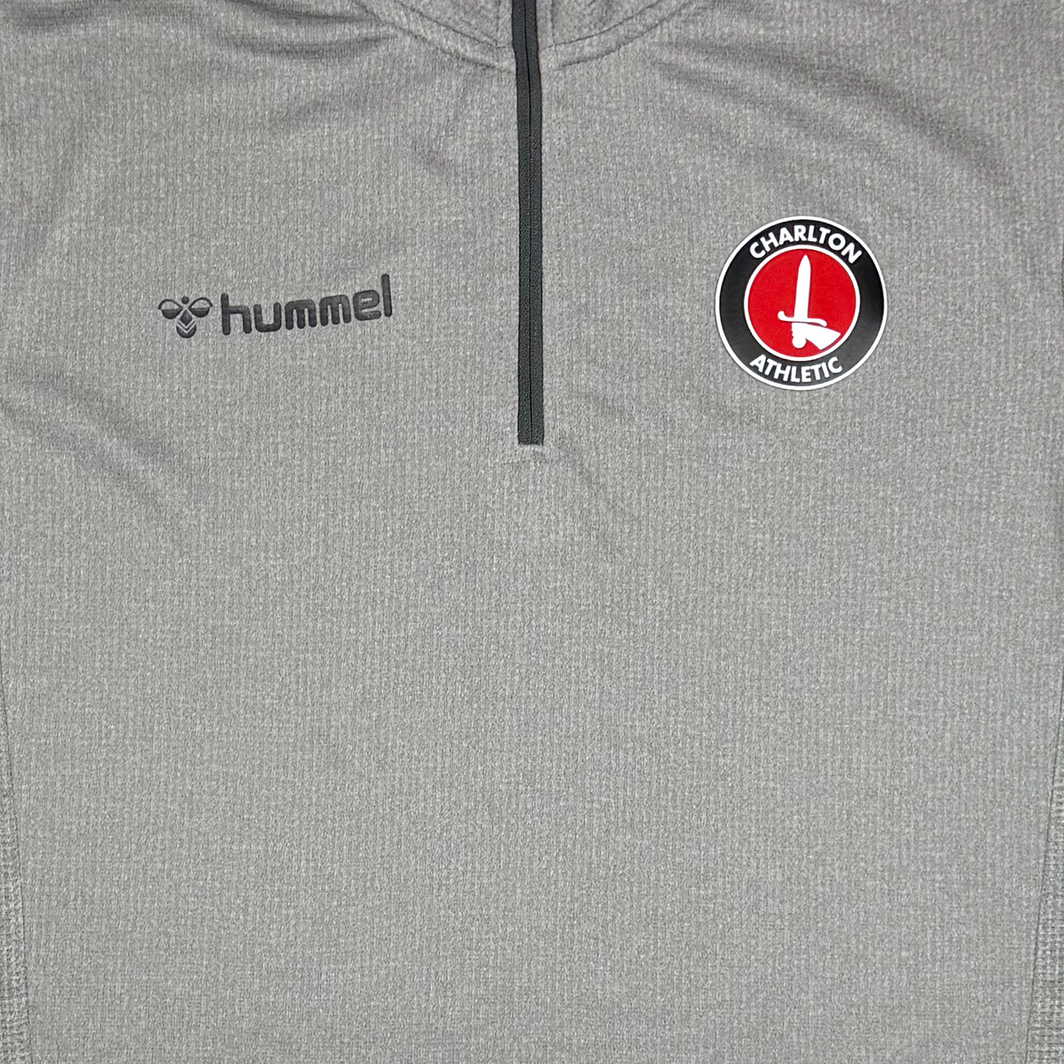 Charlton Athletic Grey Quarter-Zip Drill Top | Small