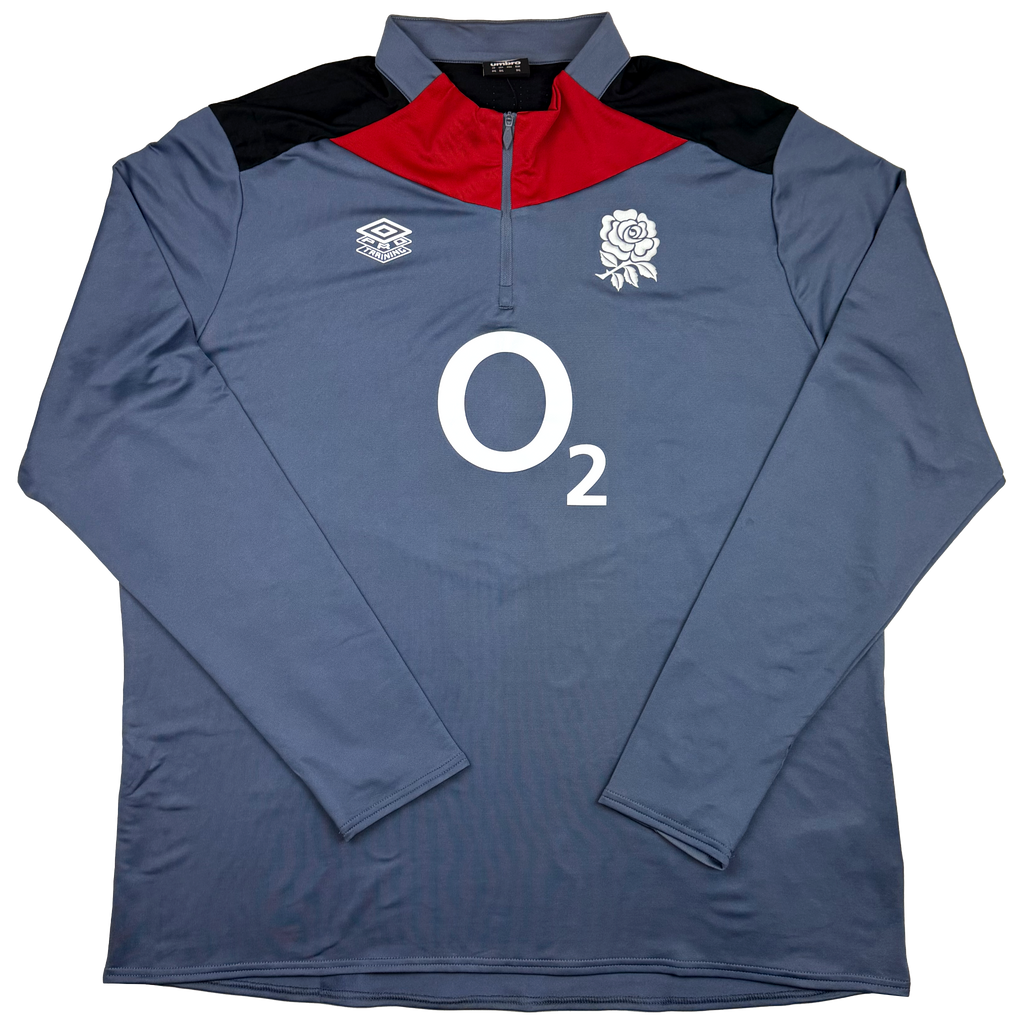 England Rugby Union Grey Quarter-Zip Mid-Layer (2024) | XXXL