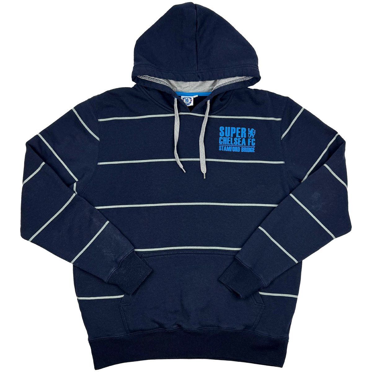 Chelsea Navy/Grey Striped Hoodie | Small