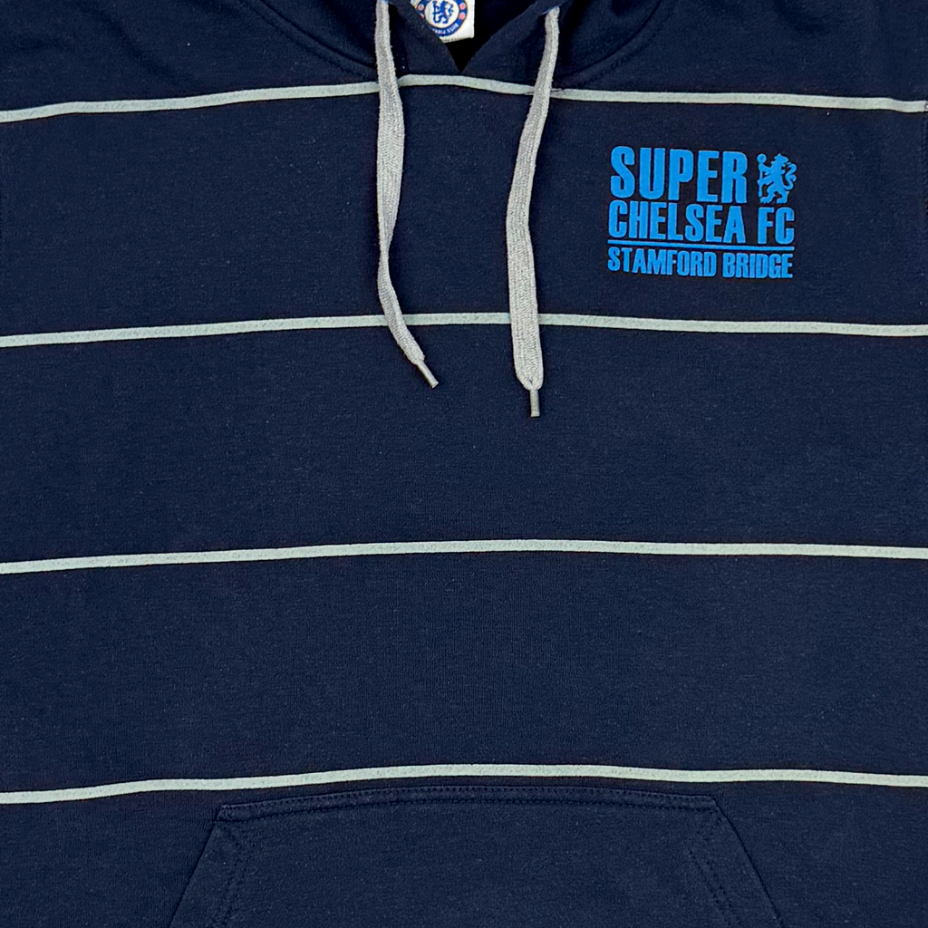 Chelsea Navy/Grey Striped Hoodie | Small
