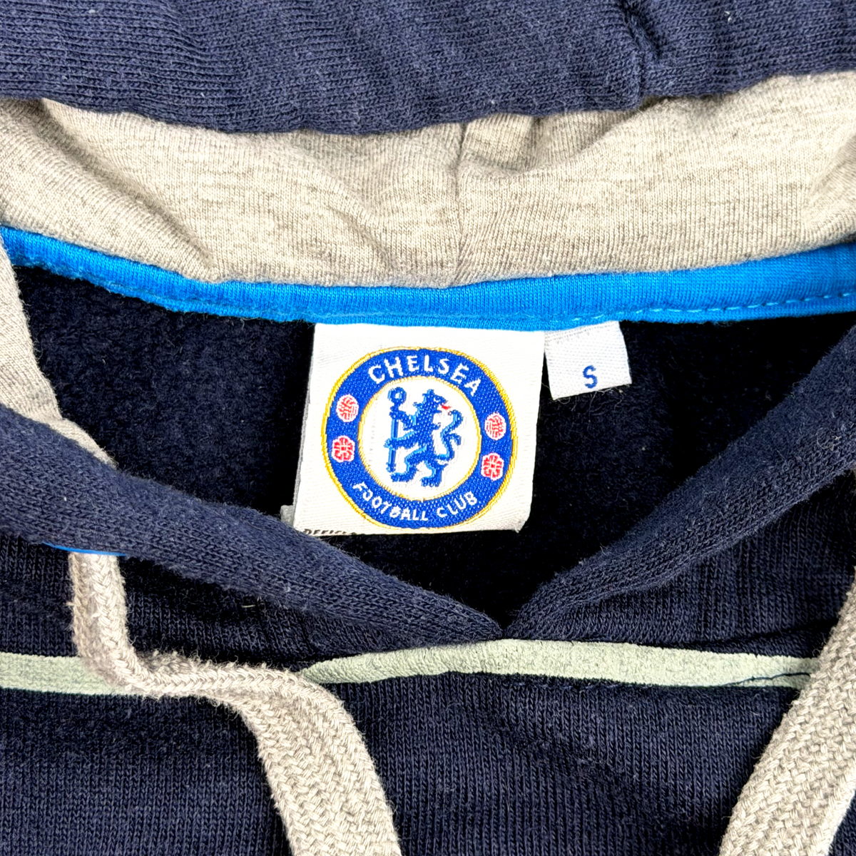 Chelsea Navy/Grey Striped Hoodie | Small