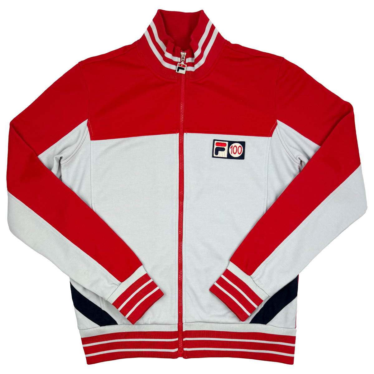Fila White Line Red and Grey Track Top | Small