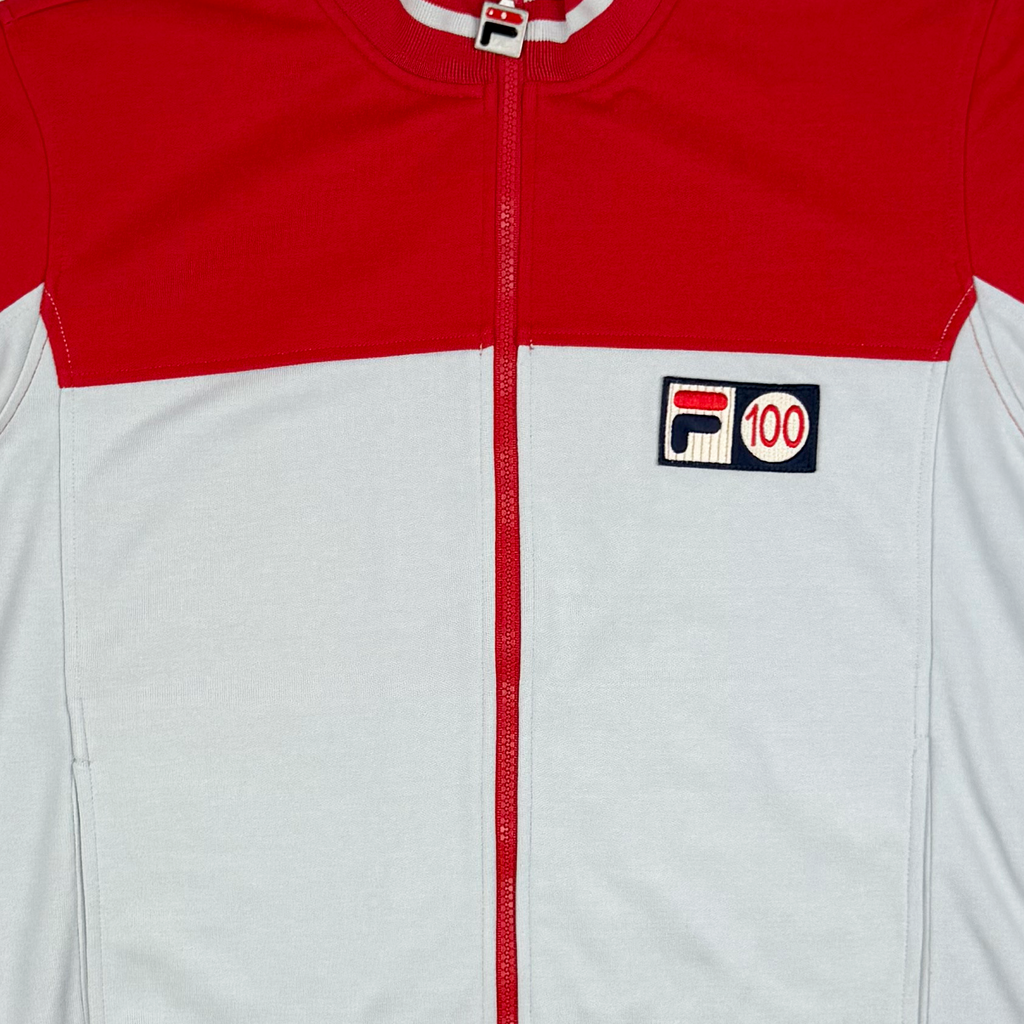 Fila White Line Red and Grey Track Top | Small