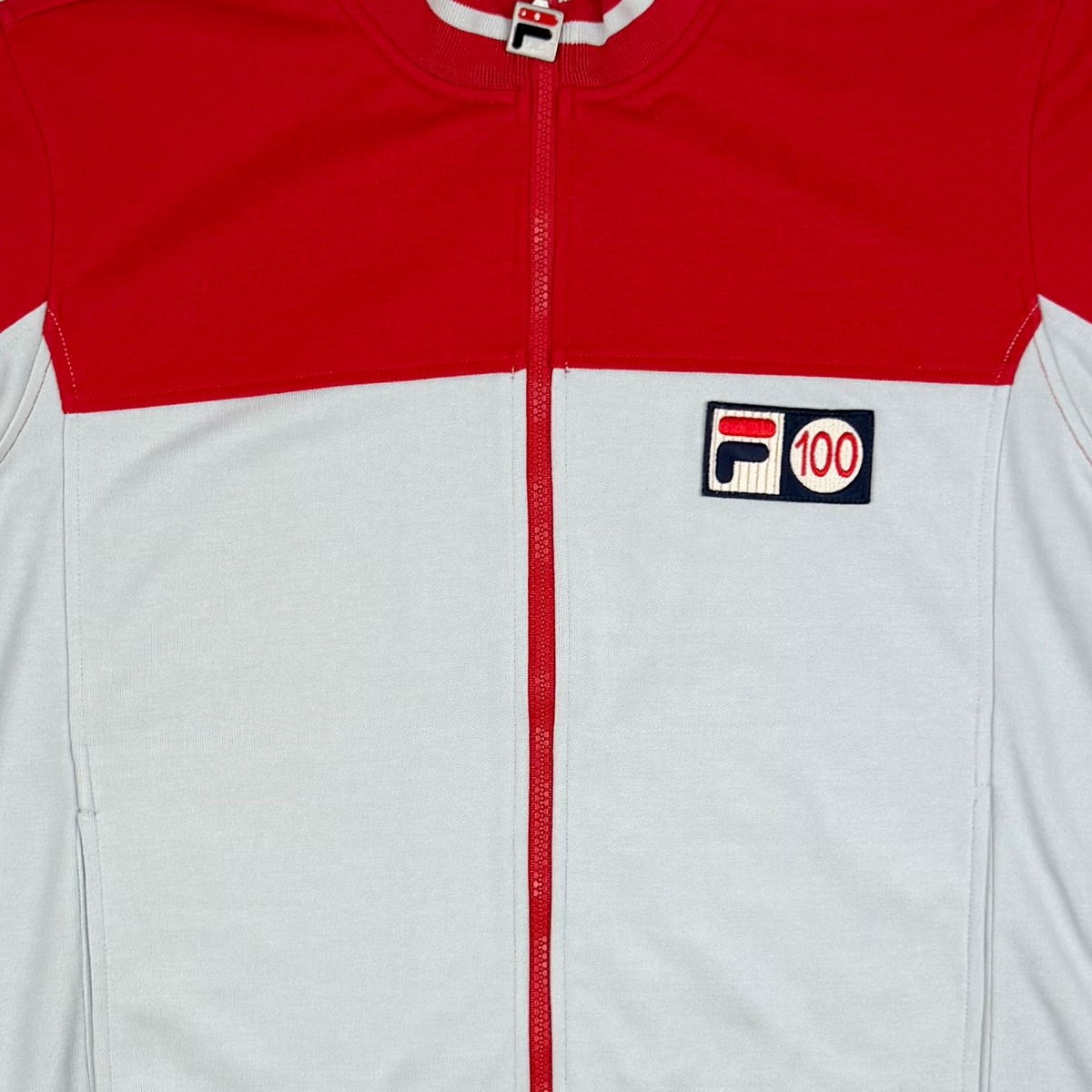 Fila White Line Red and Grey Track Top | Small